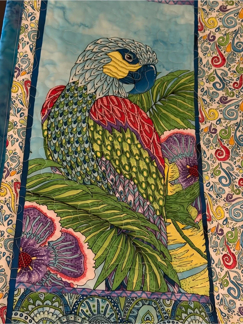 Vibrant Ocean Animal Quilted Throw Blanket - hand made   Approx 54x42. Turtle